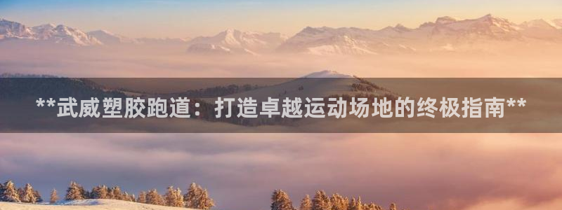 尊龙最经典的三个角色：**武威塑胶跑道：打造卓越运动场地的终极指南**