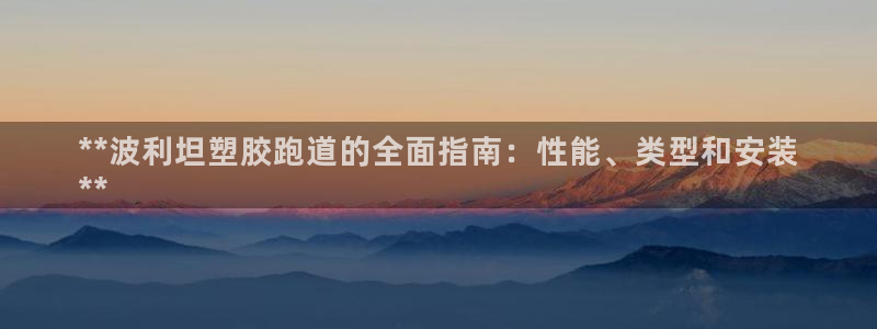 尊龙凯时白家乐：**波利坦塑胶跑道的全面指南：性能、